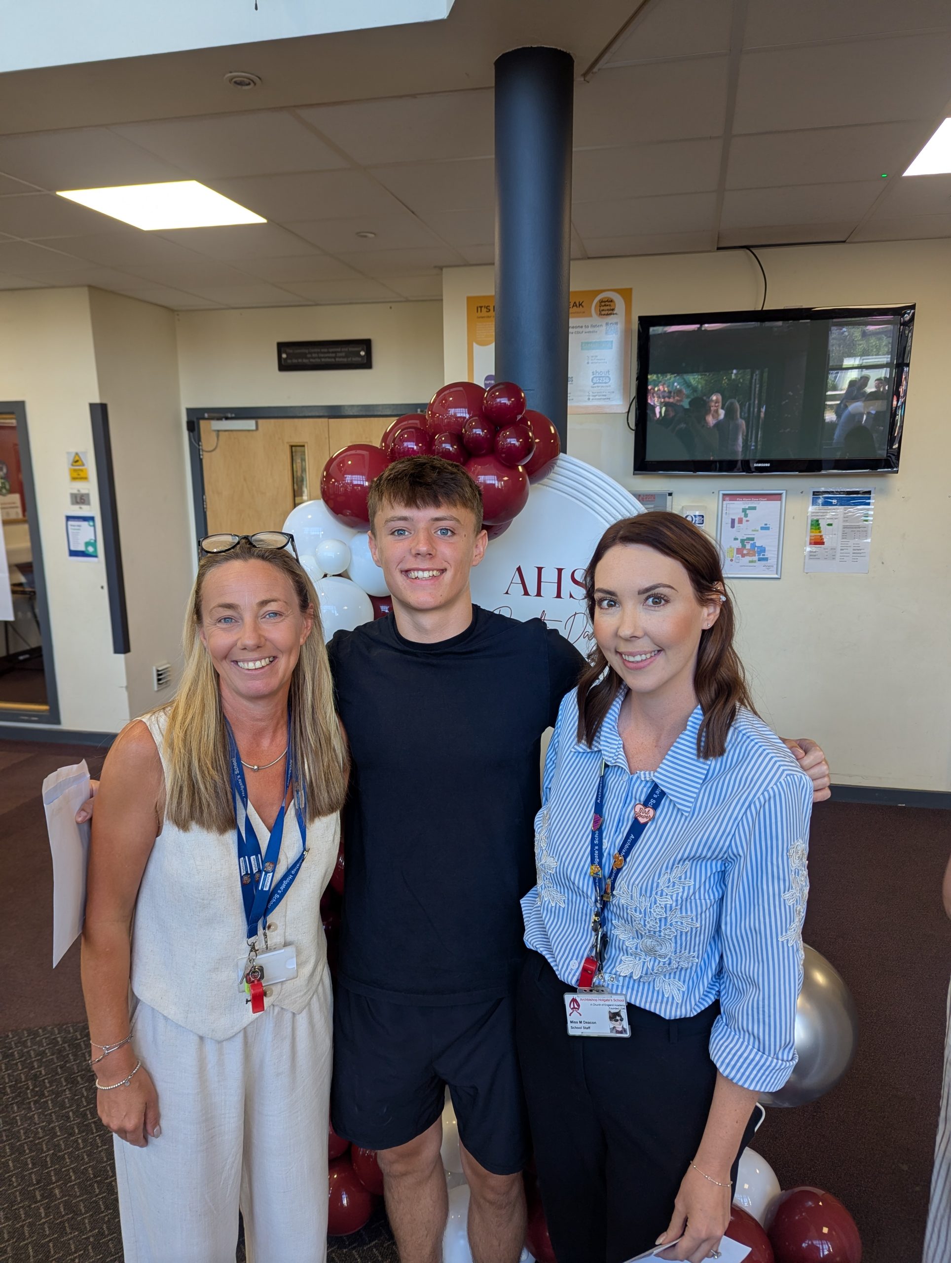 Aidan with Mrs Pond and Miss Deacon